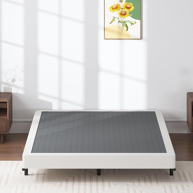 Queen Box Spring Metal Structure Squeak Resistant Easy Assembly Durable Cover US gallery