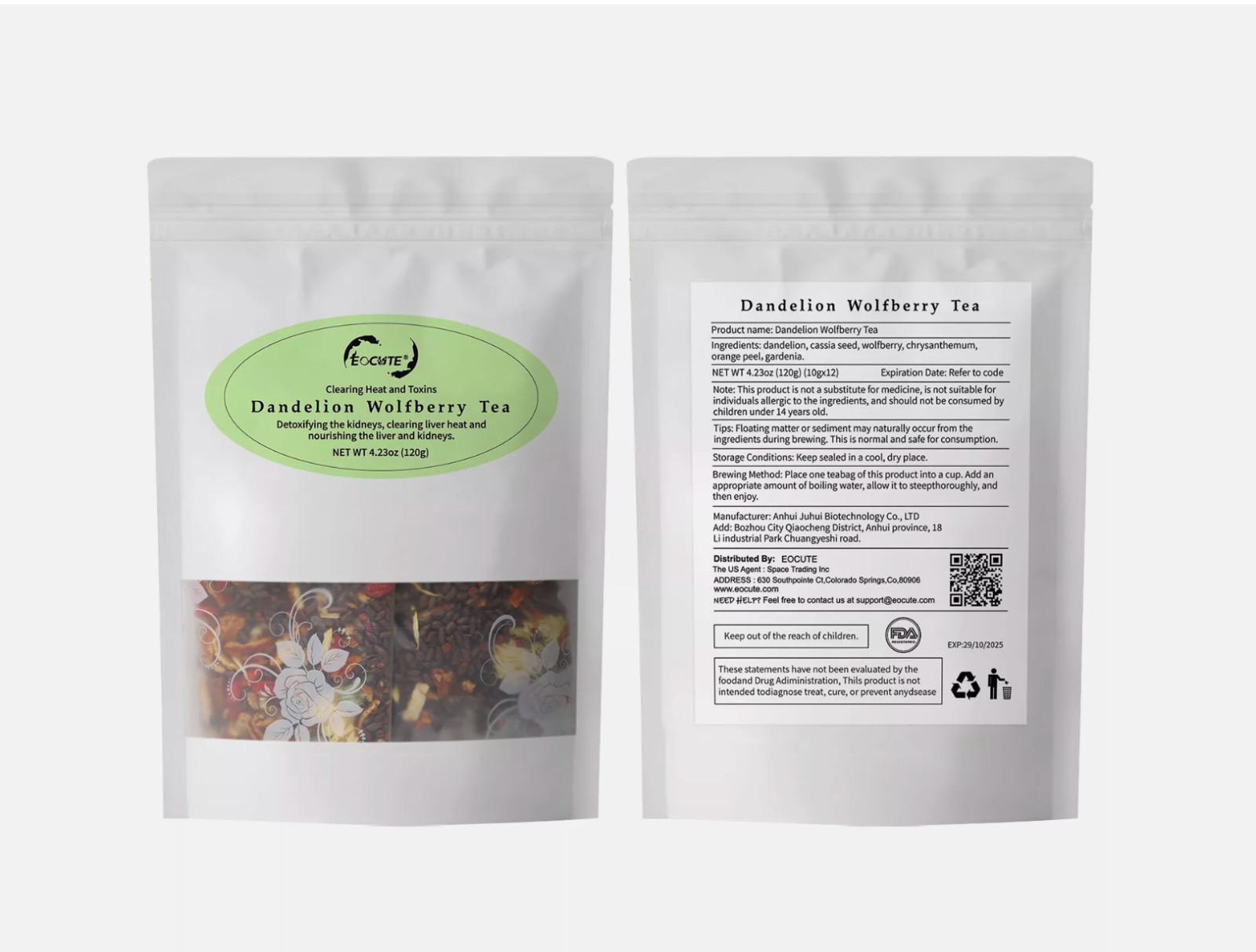 Dandelion Wolfberry Tea, Kidneys & Liver Herbal, Detox Cleanse Detox Herbal Tea gallery