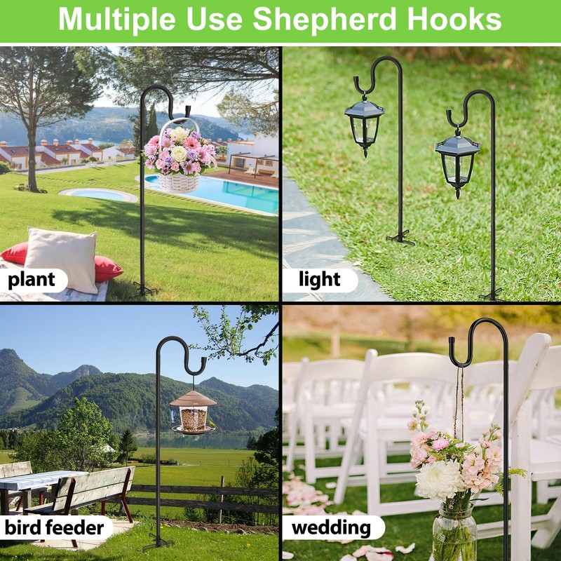 Shepherds Hooks, 94" Bird Feeder Pole for Outdoor, 4/5” Thick Hummingbird Fee... gallery