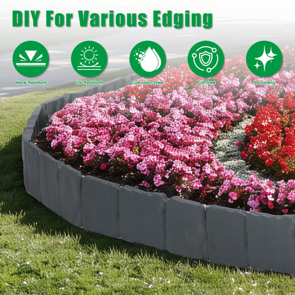 Interlocking No Dig Landscaping Edging Decor Stone Look Plastic Flower Beds Tree gallery