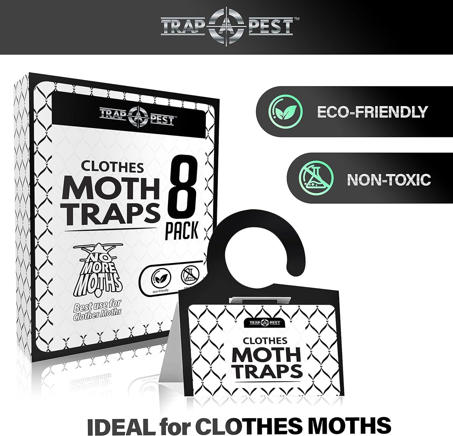 TRAP a PEST Clothing Moth Traps - 8 Pack - Non Toxic Moth Traps for Clothes with gallery
