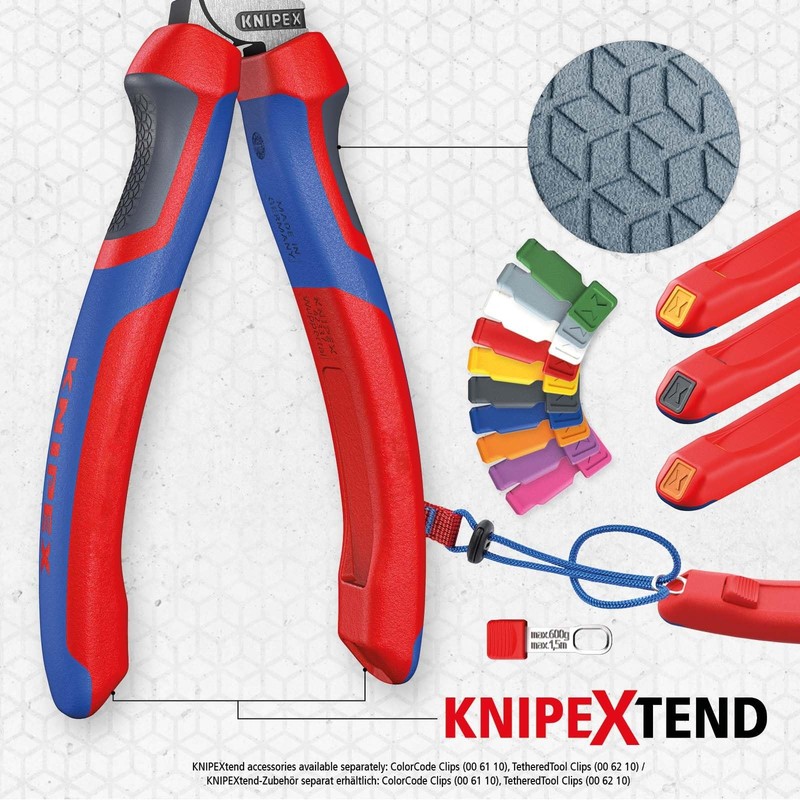 KNIPEX Long Nose Pliers w/Cutter, MultiComponent 25 02 160,61/4 inches gallery