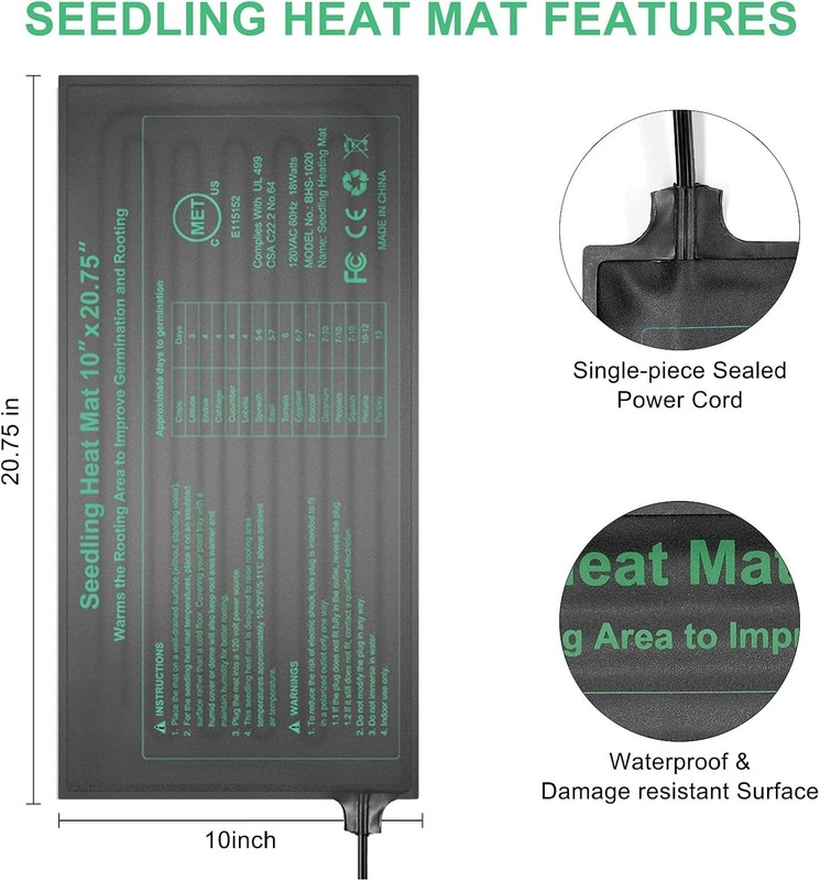Energy Efficient Seedling Heat Mat, Perfect for Home Gardening or Fermentation gallery