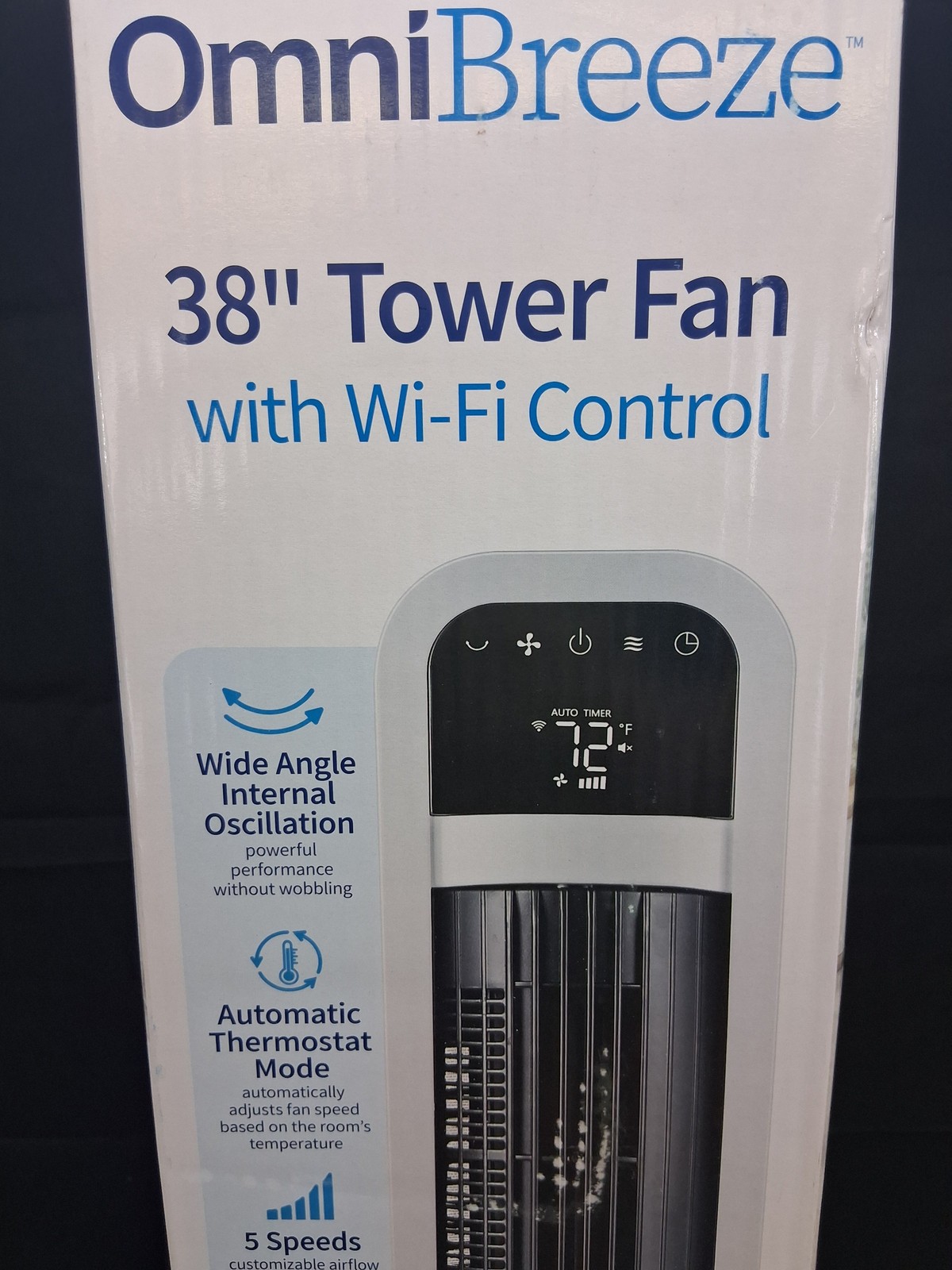 OmniBreeze 38" Smart Tower Fan with WiFi App Control gallery