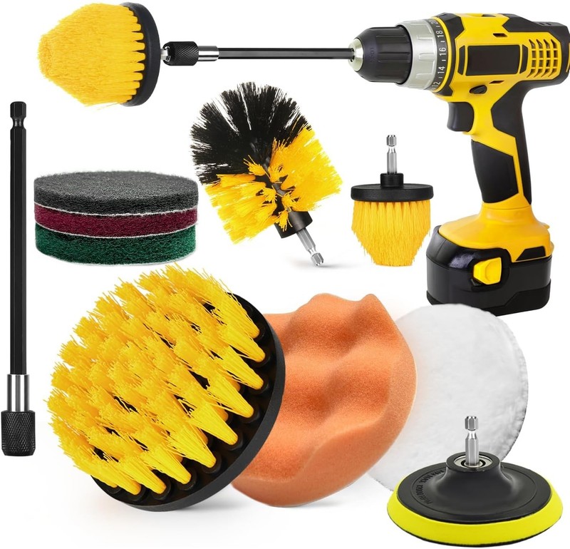 Drill Brush Attachment Set 4/7/9/10PCS Power Scrubber for Grout Tile Tub Shower gallery