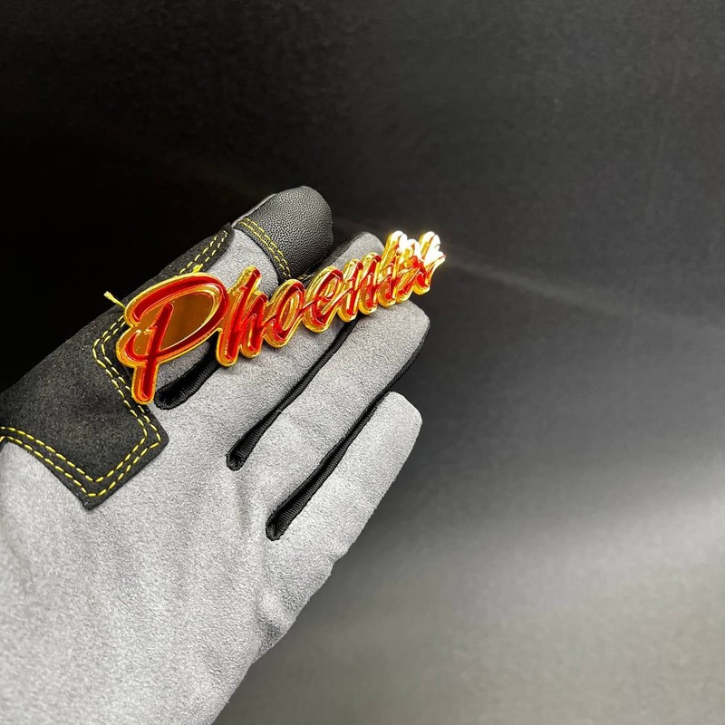 1PC PHOENIX Custom Text 3D Acrylic Car Emblem Badge Multicolor Fender Decal gallery