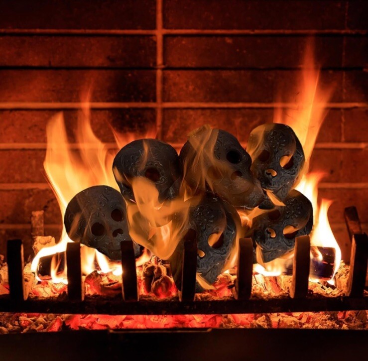 Fire Pit Skulls,Reusable Ceramic Skull, 1 Large 2 Small Skulls gallery