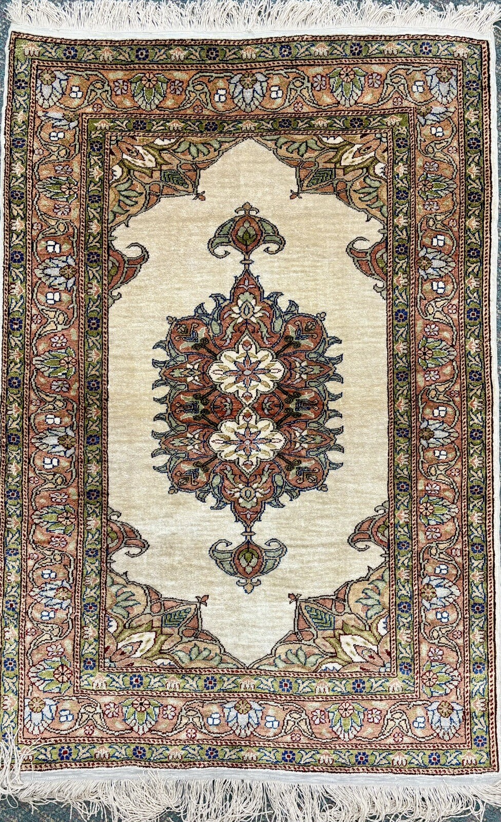 Exceptional Silk/ Silk Blend Rug Hand Knotted /j gallery
