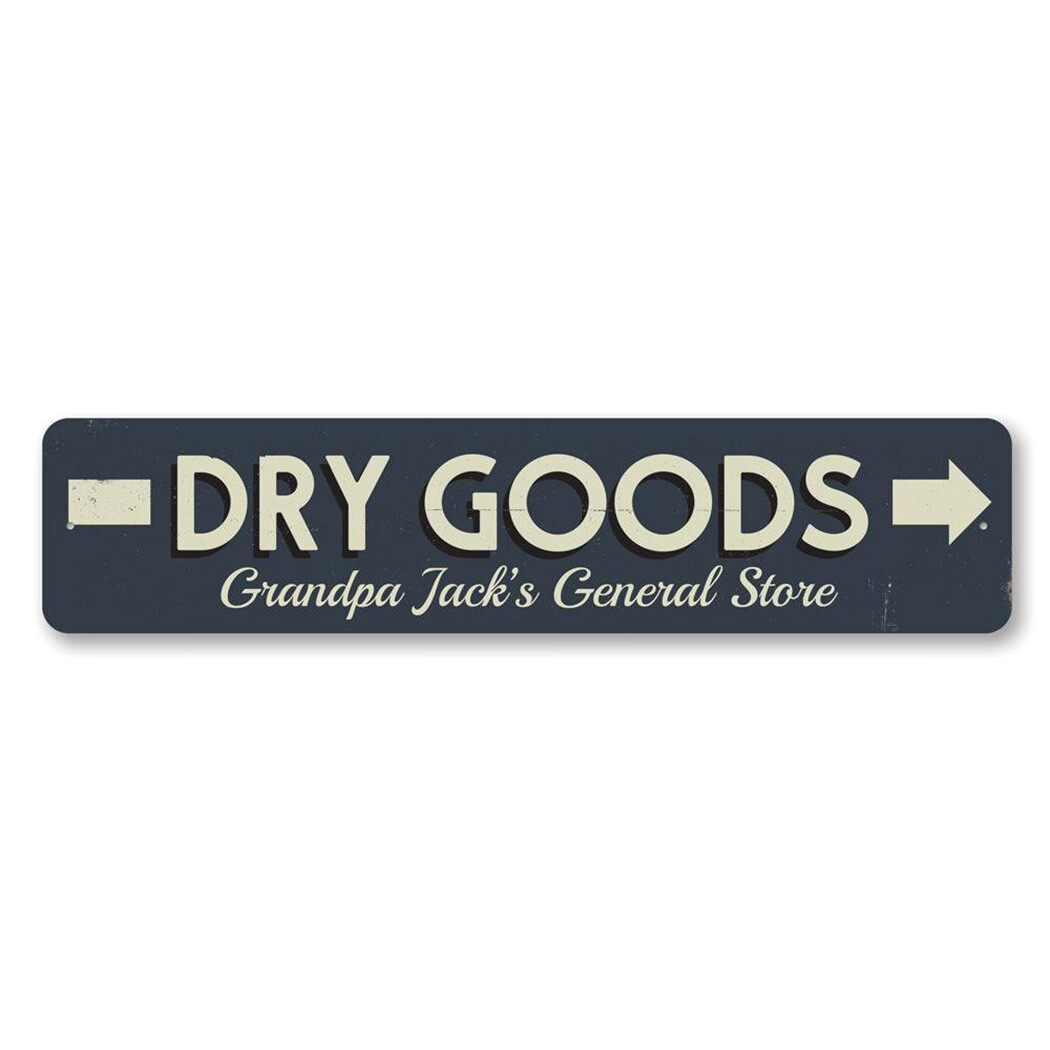 Personalized Dry Goods Direction Sign Custom Mercantile Company Metal Wall Decor gallery