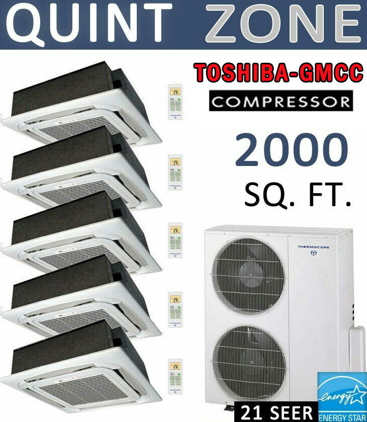 45000 BTU Ductless Mini Split Air Conditioner Heat Pump 9k x 5 CEILING CASSETTE