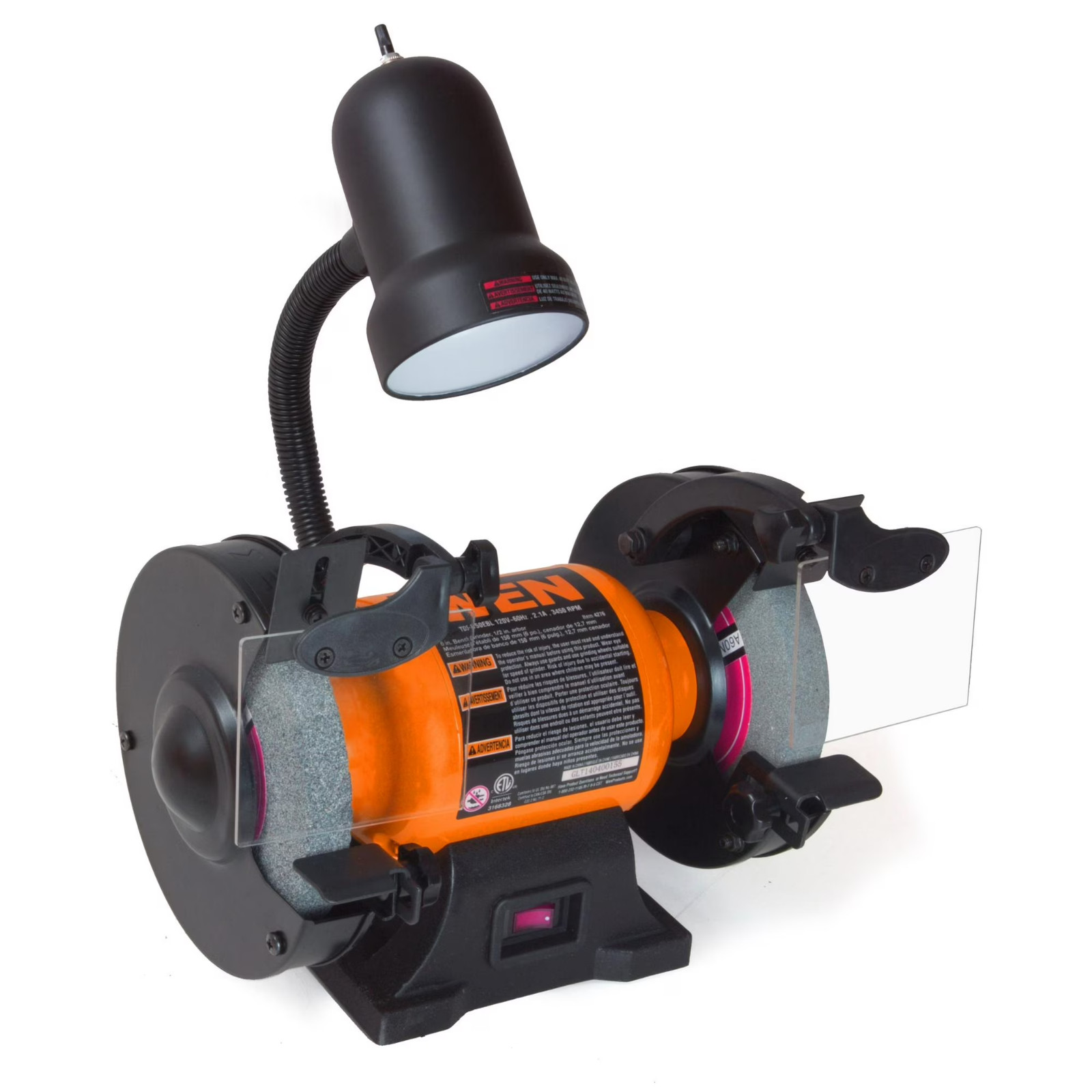 WEN 2.1-Amp 6-Inch Single Speed Bench Grinder with Flexible Work Light gallery
