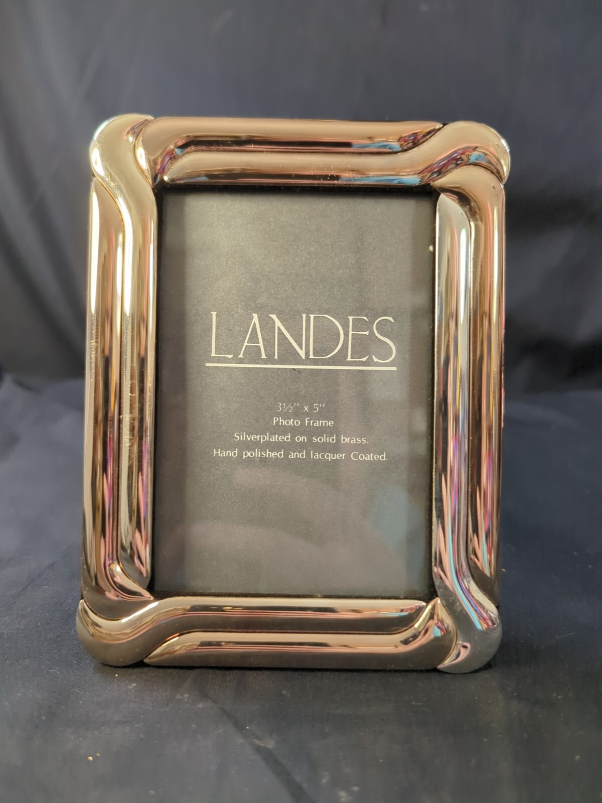 Silverplated Gold Tint Solid Brass Frame Polished Lacquer 3.5"X5” Ornate Unique gallery