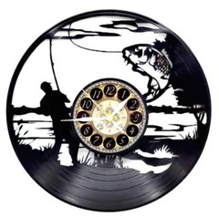 FISHING | Vinyl Record Clock | Wall Art | Unique Fisherman Gift | FREE SHIPPING
