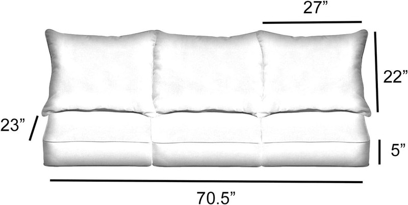 Outdoor/Indoor Deep Seating Sofa Pillow and Cushion, 23.5 X 23 X 5 In, Canvas Pe gallery