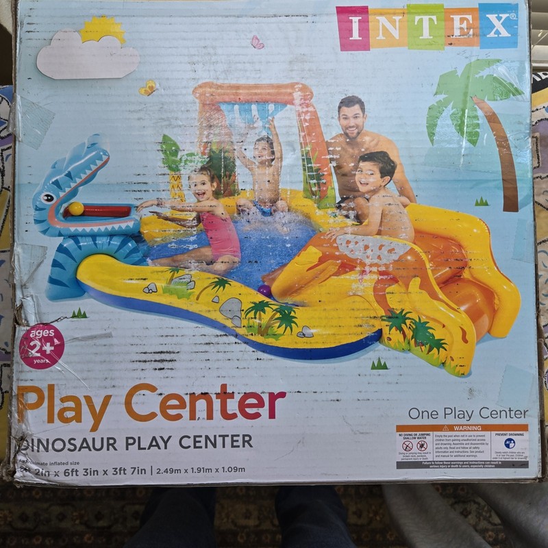 Intex Inflatable Kids Dinosaur Play Center Outdoor Water Park Pool w/ Slide gallery
