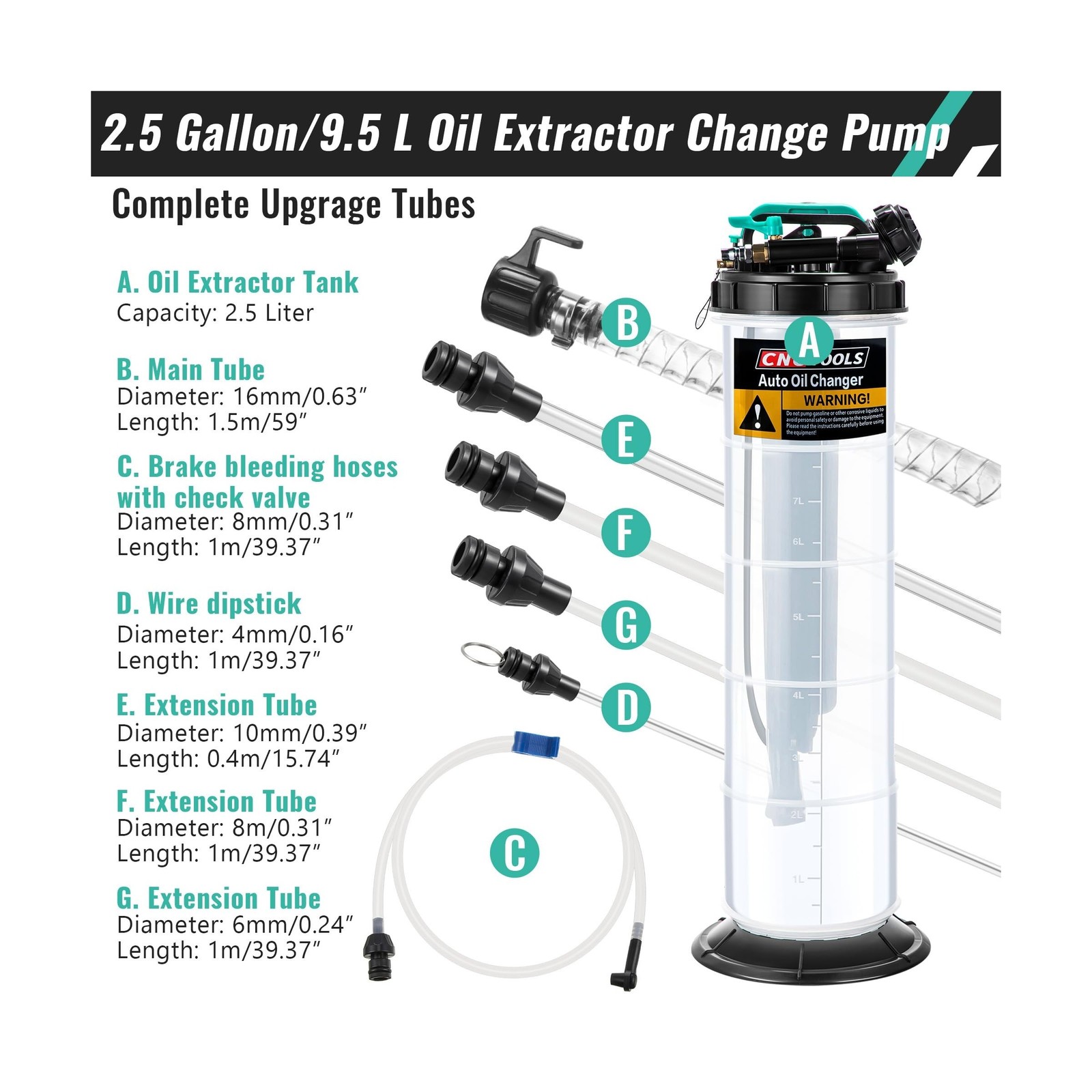 Estune 2.5 Gallon/9.5 L Manual Pneumatic Fluid Extractor, Automotive Oil Extr... gallery