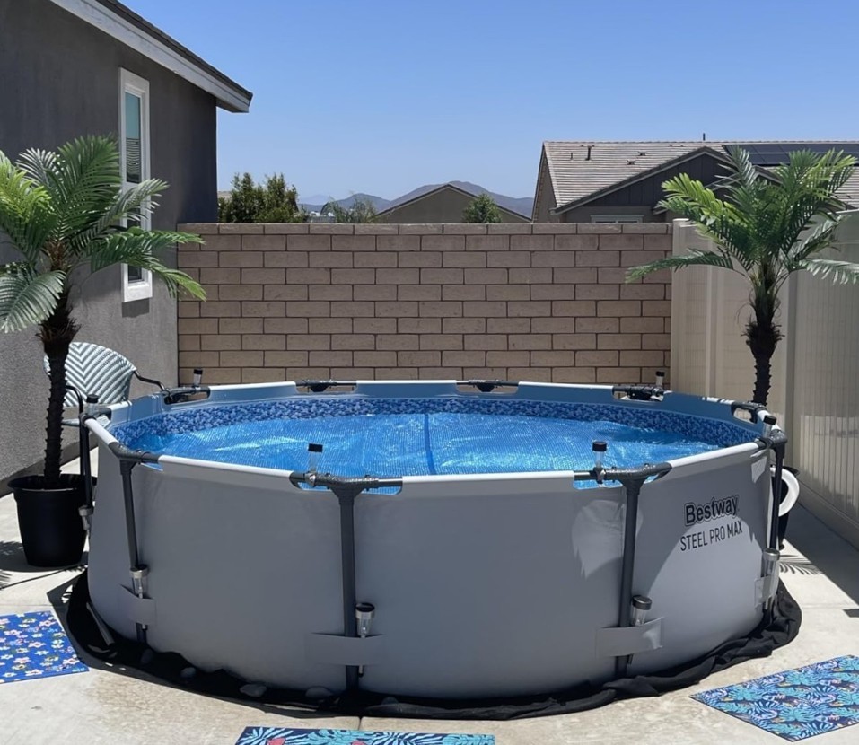 10 ft Above Ground Swimming Pool Round Steel Frame with Filter Pump family Pool gallery