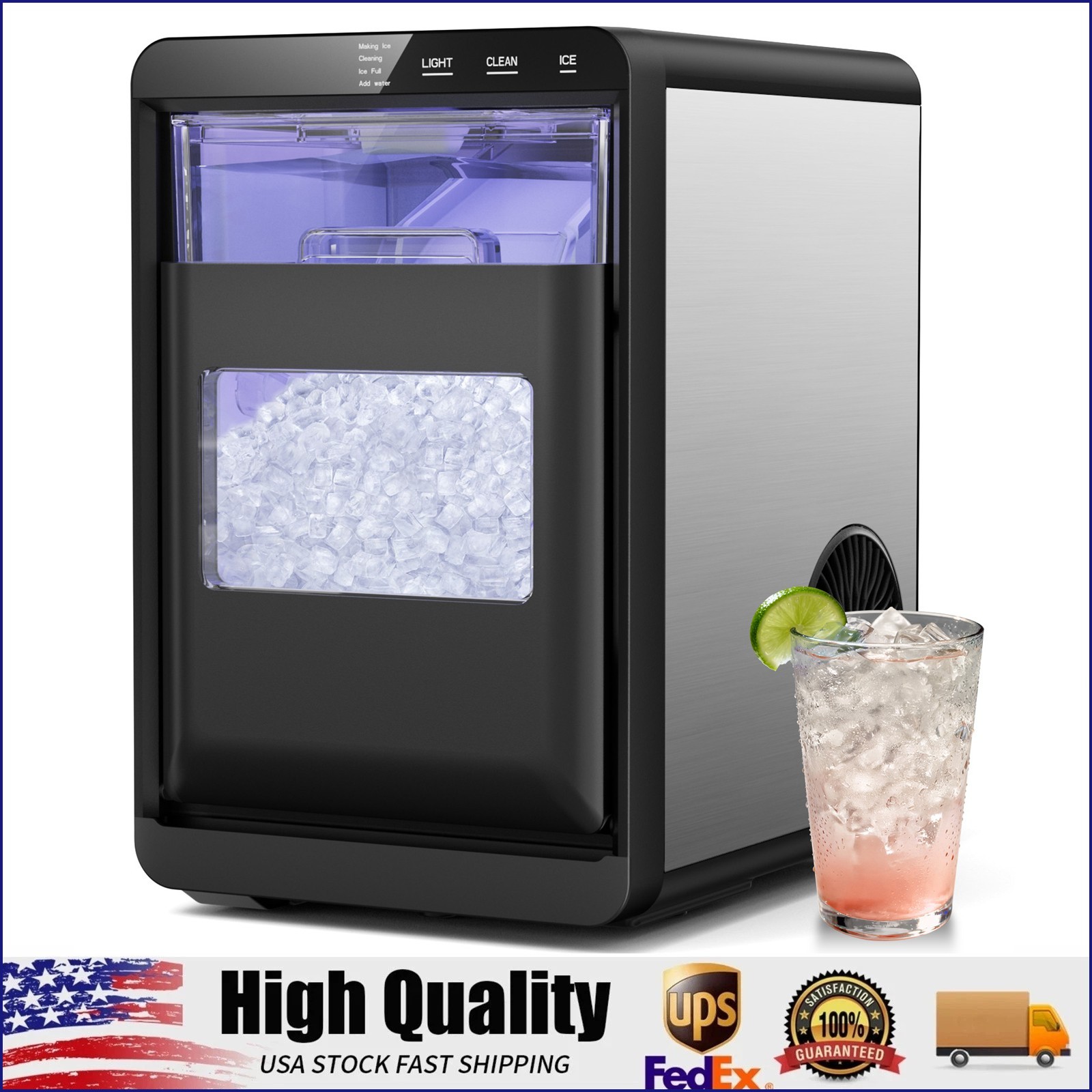 Nugget Ice Maker Countertop 44lb/24H Self-Cleaning Chewable Pellet Ice Machin gallery