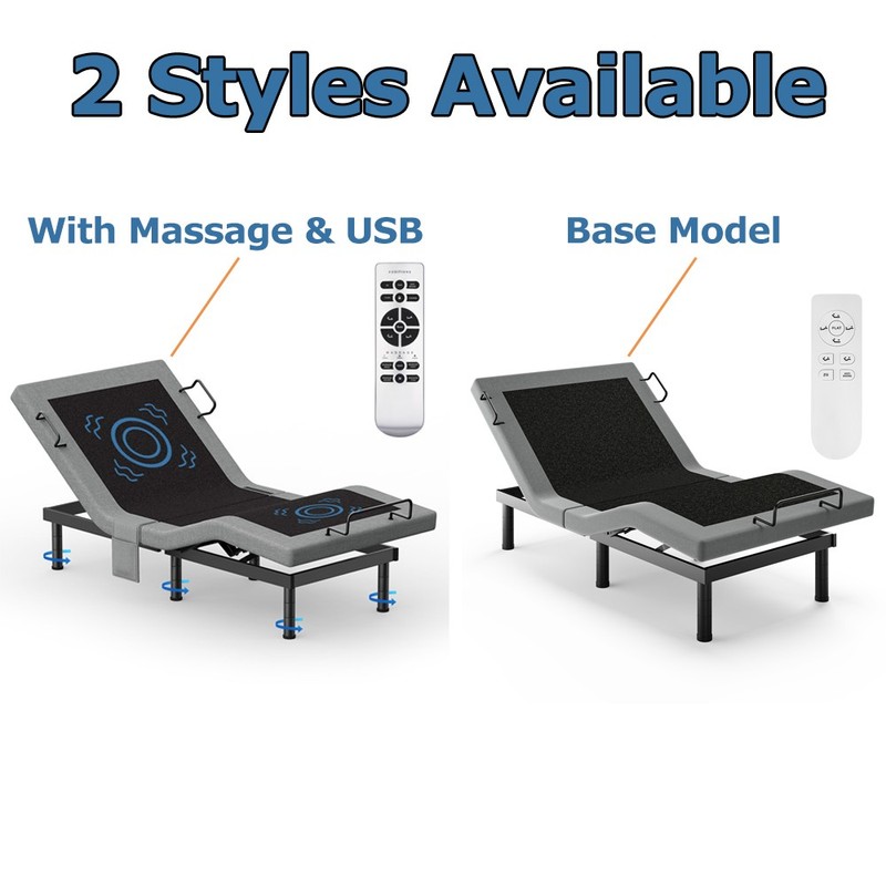 Upgraded Electirc Adjustable Bed Frame Base With Massage Remote USB TXL King gallery