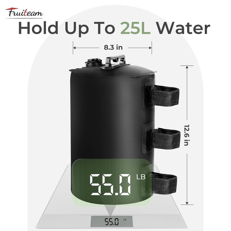 FRUITEAM Canopy Water Weight Bag, 220 LBS Tent Weights Set 25L, Black gallery
