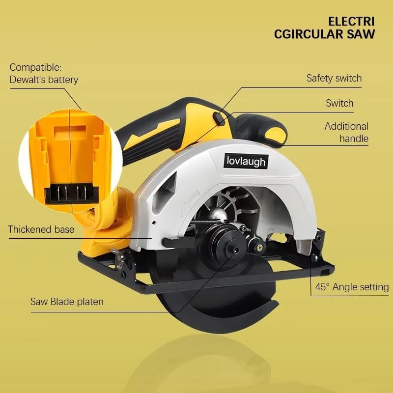 Versatile 7-1/4 Inch Cordless Circular Saw - 0-50° Bevel & 2 Blades Included gallery