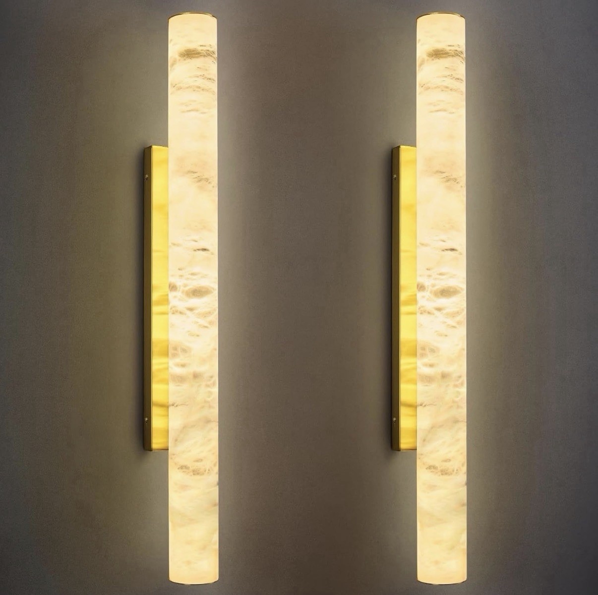 LED Natural Alabaster and Gold Wall Sconce 36in 3000K 21W 1575lm 120V gallery
