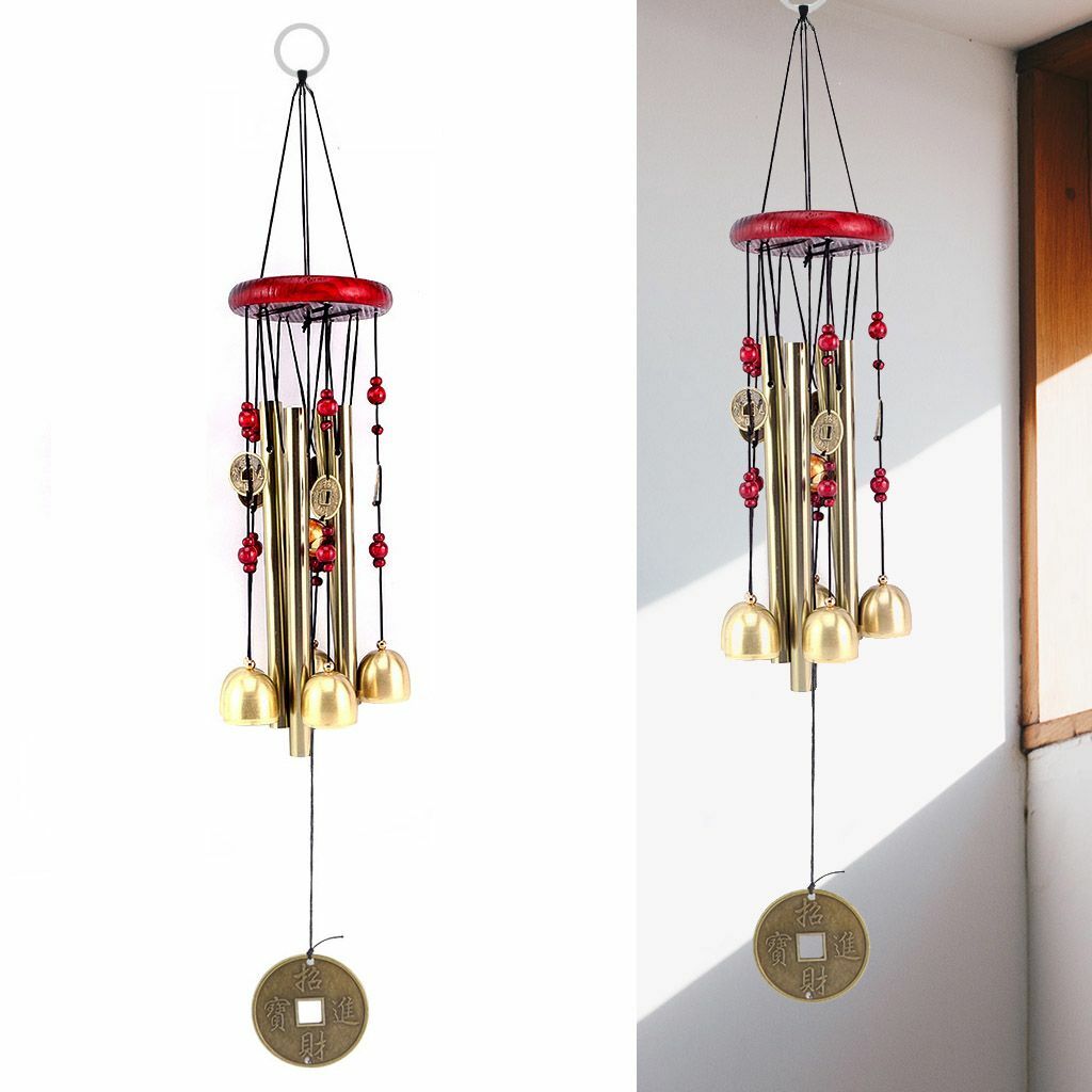 Large Wind Chimes 4 Tube 5 Bells Copper Church Bell Outdoor Garden Decor USA gallery