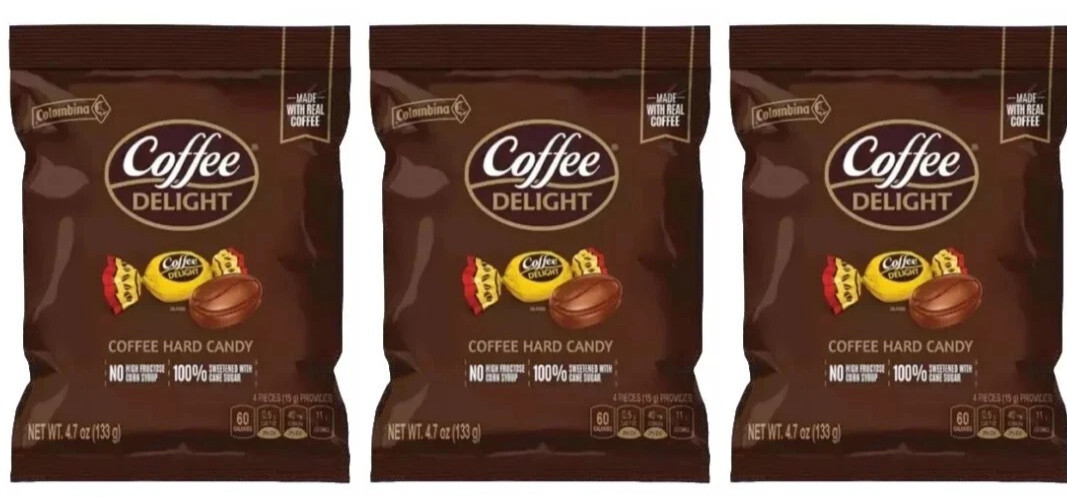 COLUMBINA Coffee Delight Hard Candy- Made with Real Coffee- {LOT OF 3 BAGS} gallery