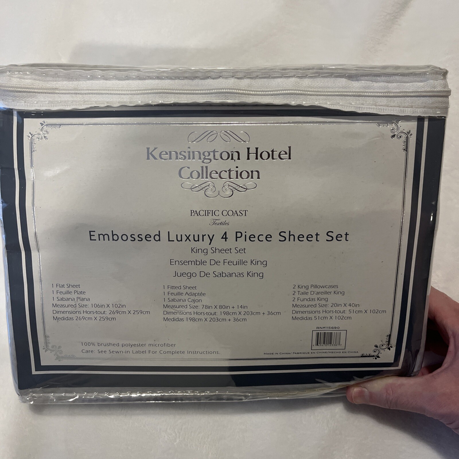 Kensington Hotel Collection Embossed Luxury Four Piece Sheet Set King gallery