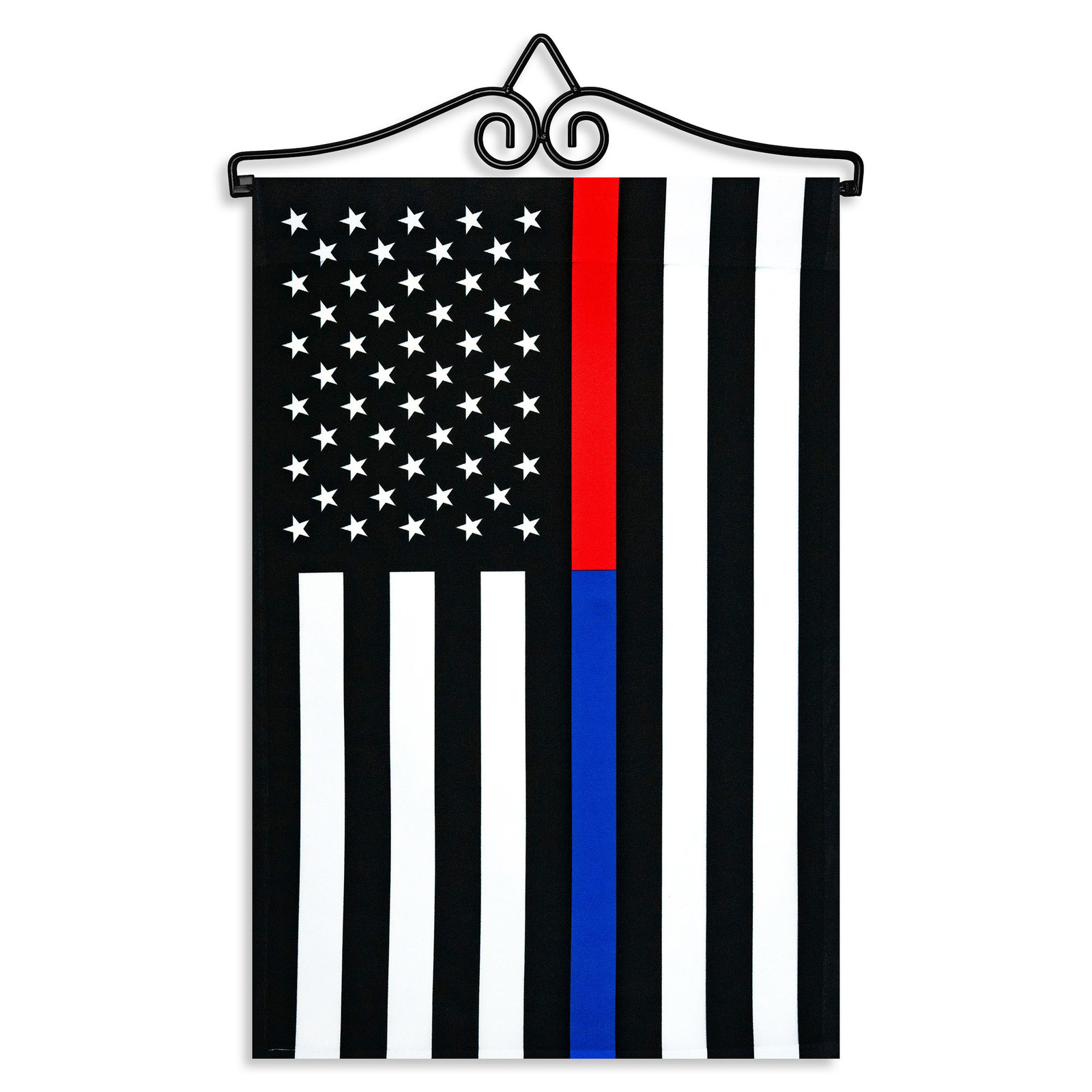 Garden Flag Thin Blue Red Line 12x18IN & Hanger 14IN Printed Poly gallery