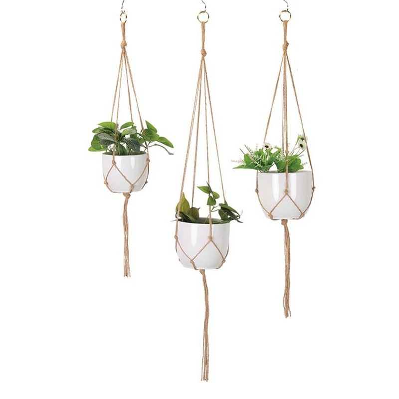 Macrame Plant Hanger Indoor Hanging Planter Basket Flower Pot Holder Cotton Rope gallery