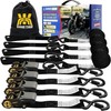 Rhino USA Retractable Ratchet Straps (4-Pack) - 1 Inch x 15 Feet (1,650lb Break gallery