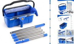 Professional Window Cleaning Kit with Bucket, 3 Gallon Set with 14″ Window