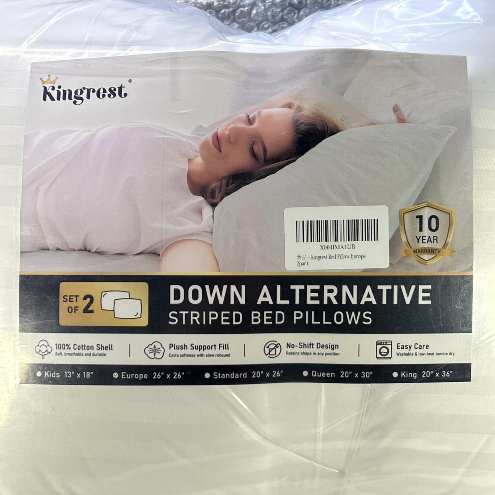 Kingrest 100% Cotton Bed Pillows Set of 2 Down Alternative Pillow for Bed 2 pack gallery