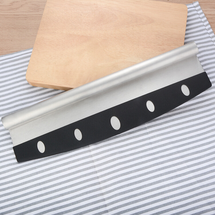 14" Pizza Cutter Sharp Rocker Blade Heavy Duty Stainless Steel Slicer US gallery