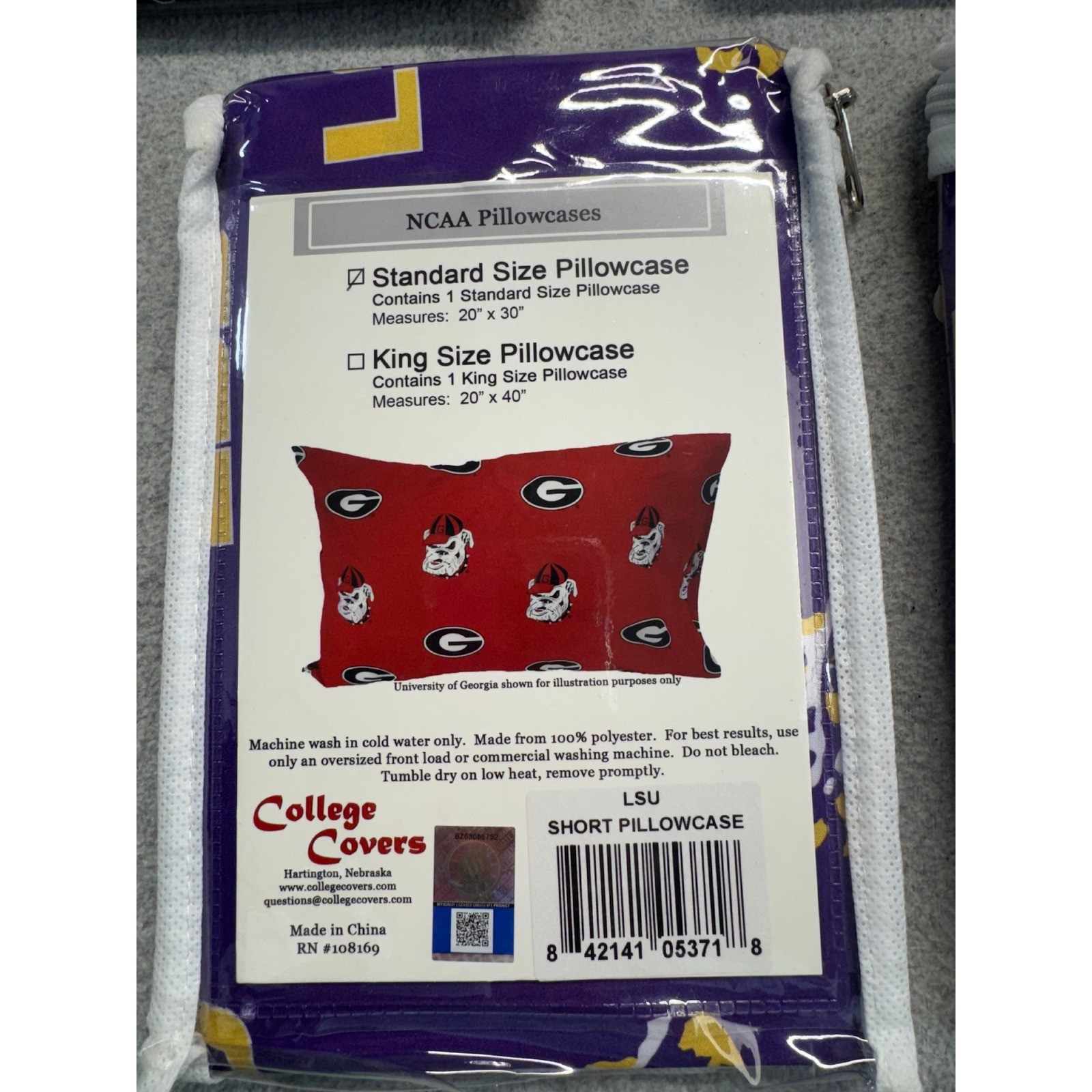 LSU Tigers NCAA Standard Pillowcase Purple Gold Team Logo College Covers NIP gallery