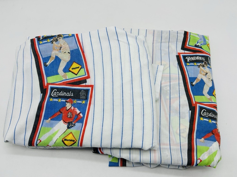1989 MLB Baseball Twin Sheet Set (Flat & Fitted) Vintage Sports Bedding BIBB Co.