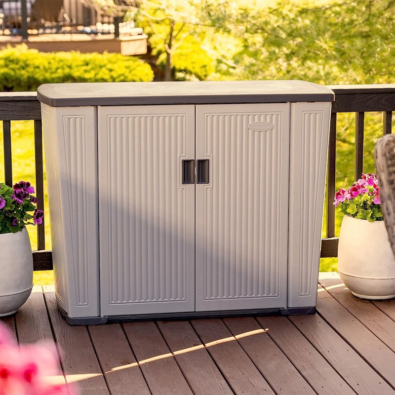 Suncast Backyard Oasis 130 Gallon Outdoor Storage Shed Basic Unit, Dove Gray gallery