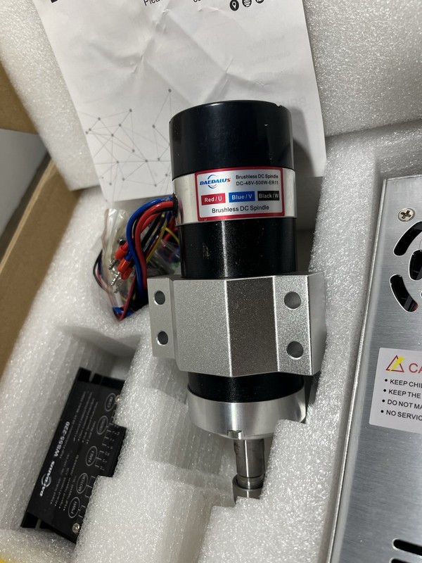 Daedalus CNC Brushless Spindle Motor Kit, 500w, ER16, 48V DC, 12000RPM NEW gallery