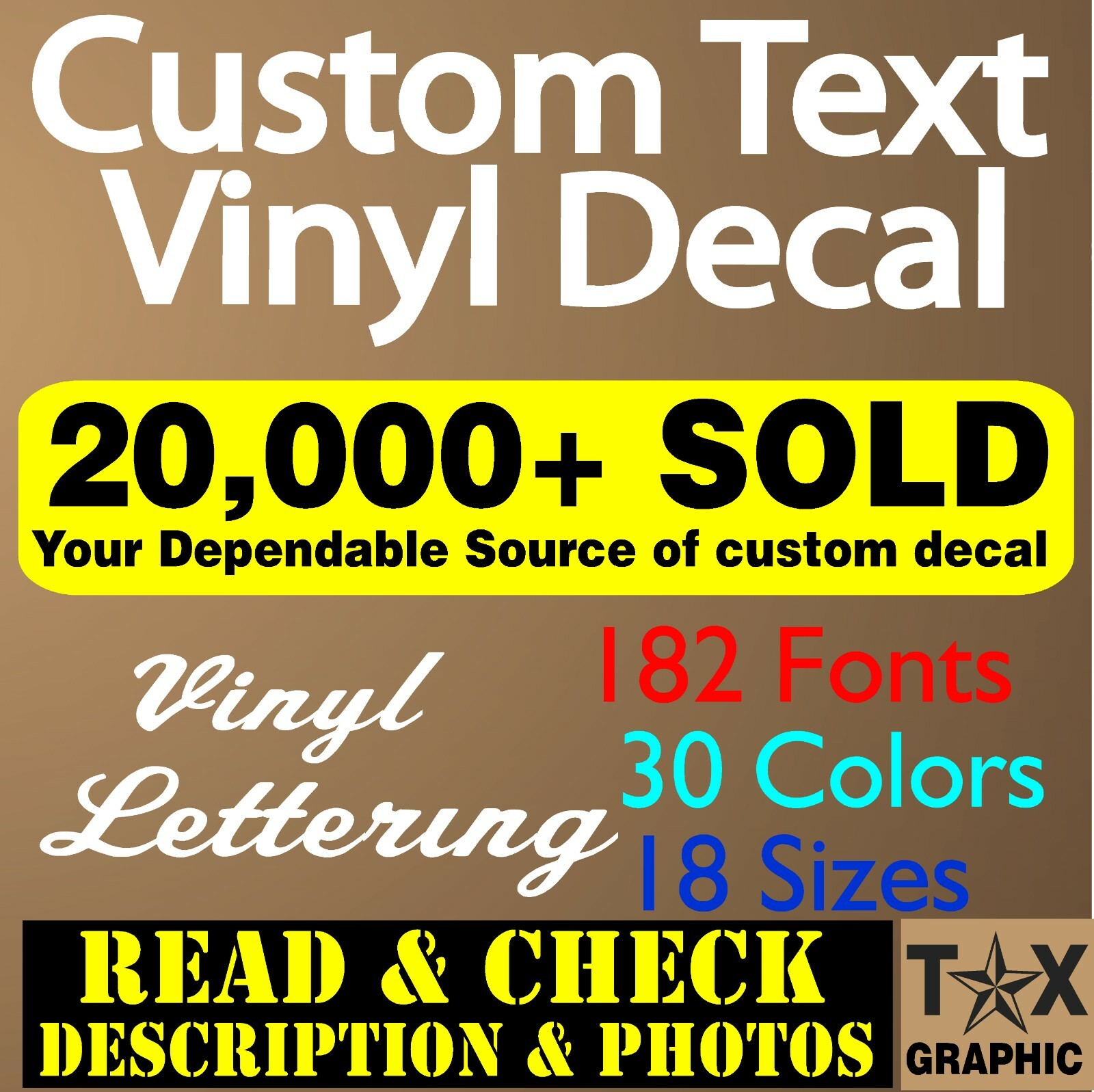 Custom Decal Vinyl Lettering Personalized Business Sign Text Name Vehicle Car gallery