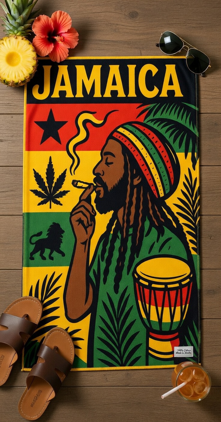 Jamaica 420 Rastafari Beach Towel gallery