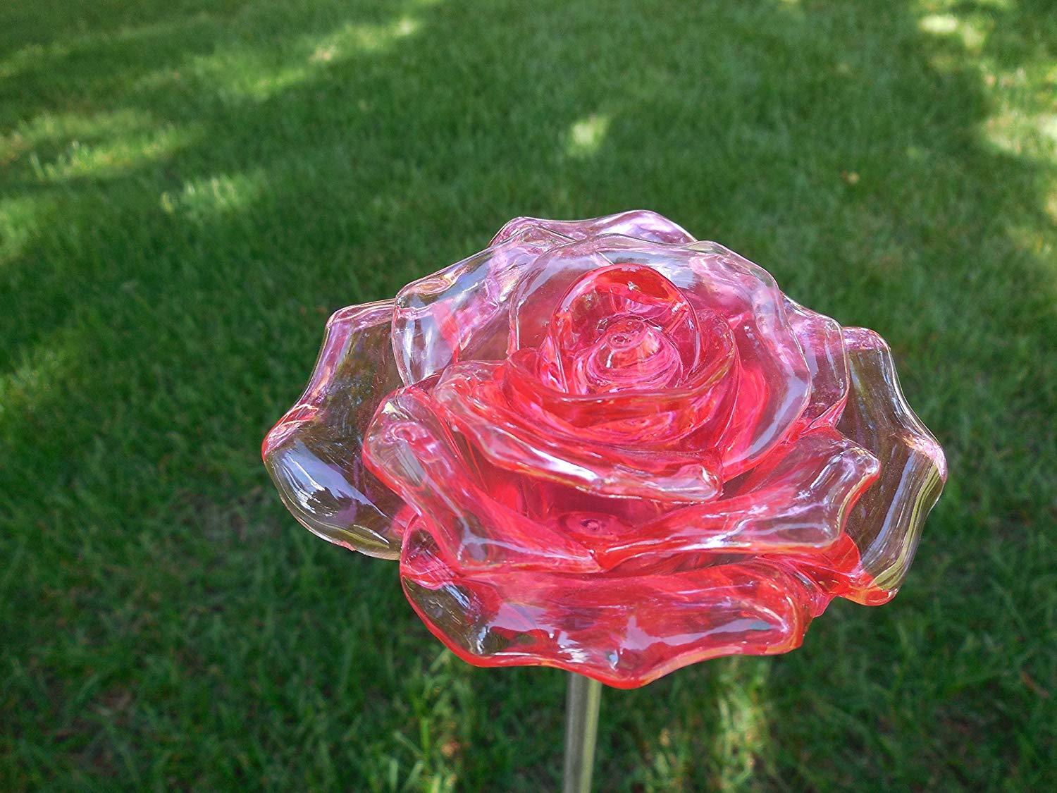 Solar Red Rose Blossom Lights Color Changing Flower LED Garden Decor Landscape gallery