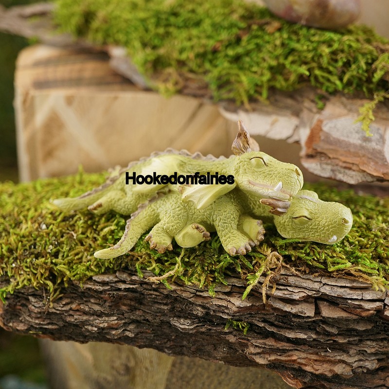 Miniature Dragon Cuddling Napping TO 4533 Fairy Garden Dragon gallery