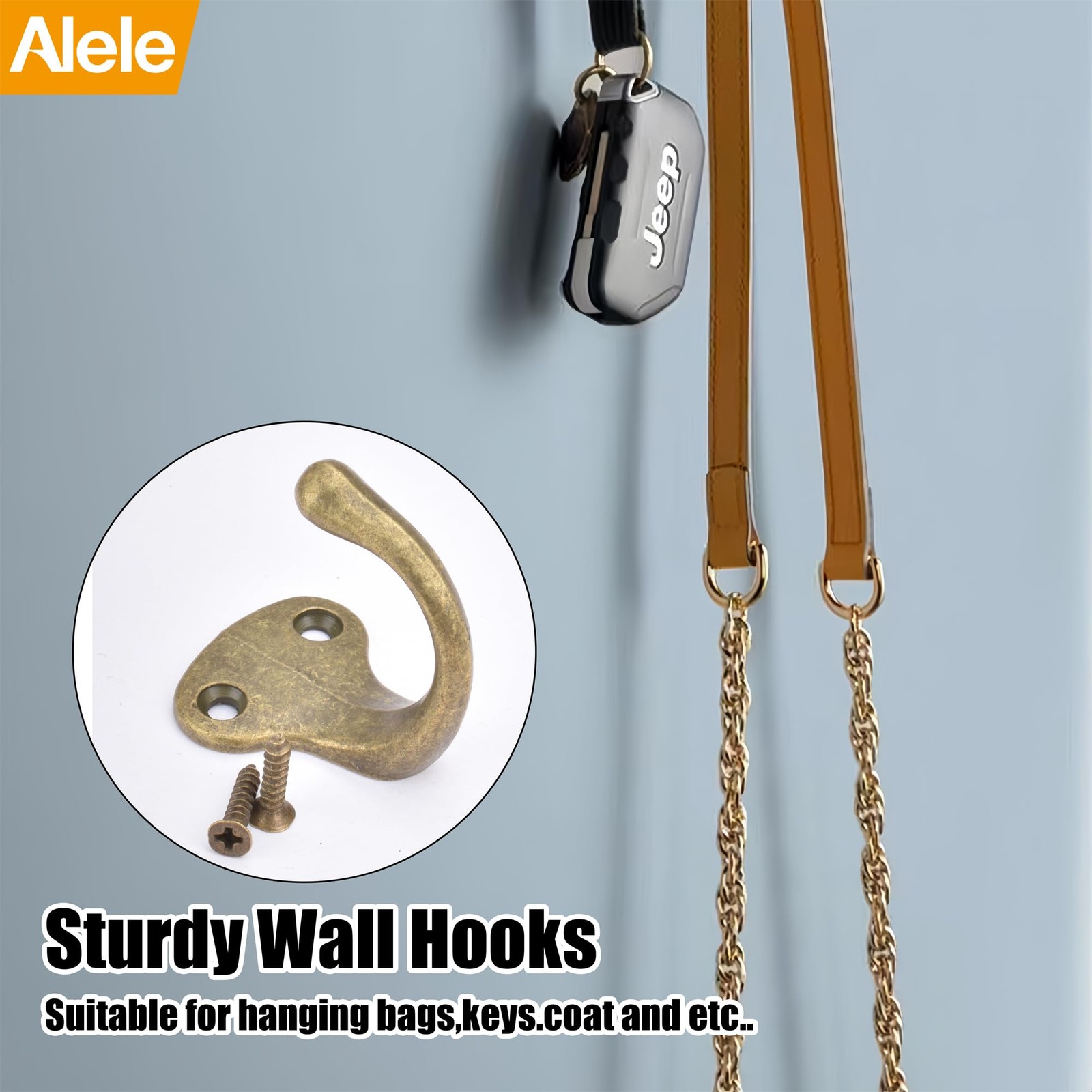 6 Pack Single Prong Hook Hanger, Robe Towel Hooks, Zinc Die Cast, Wall Mount gallery