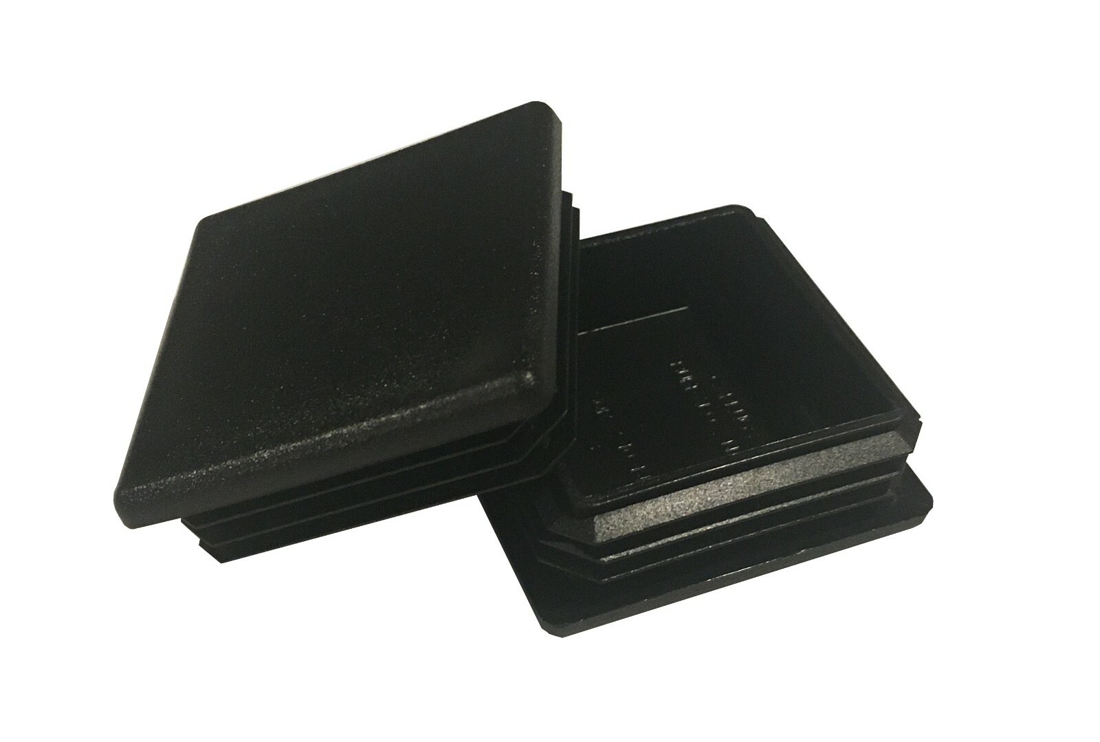 2-1/2" x 2.5" Square Ribbed Plastic Post End Cap Glide Plugs for 10-14ga Tubing gallery