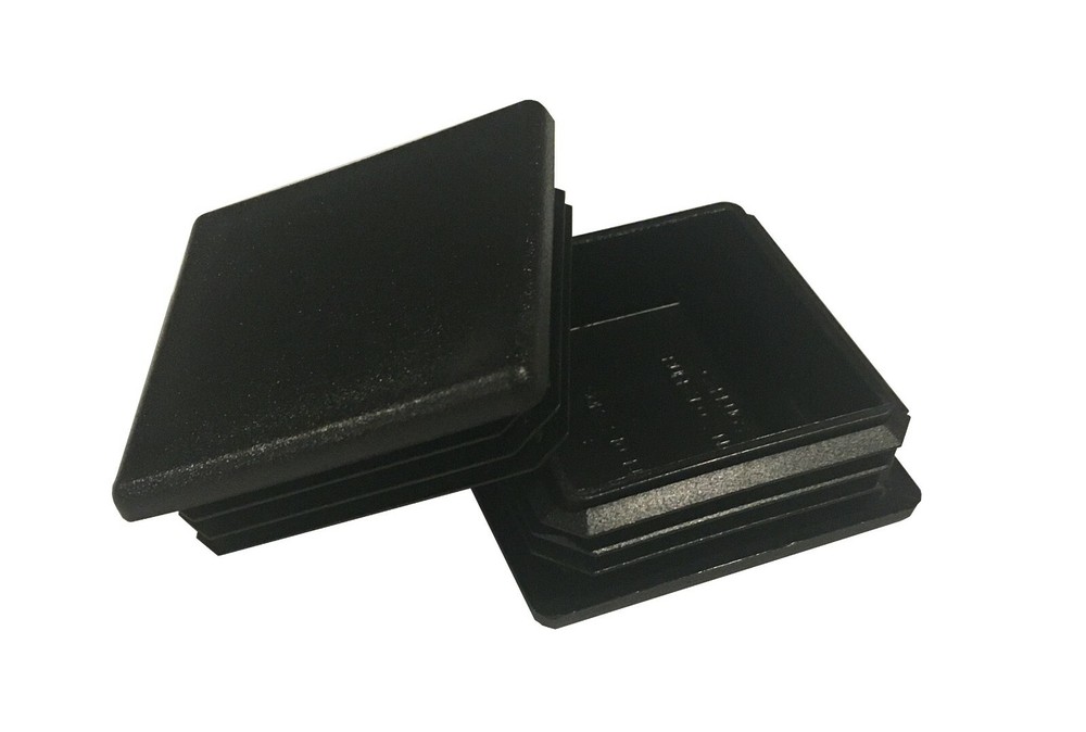 2-1/2" x 2.5" Square Ribbed Plastic Post End Cap Glide Plugs for 10-14ga Tubing