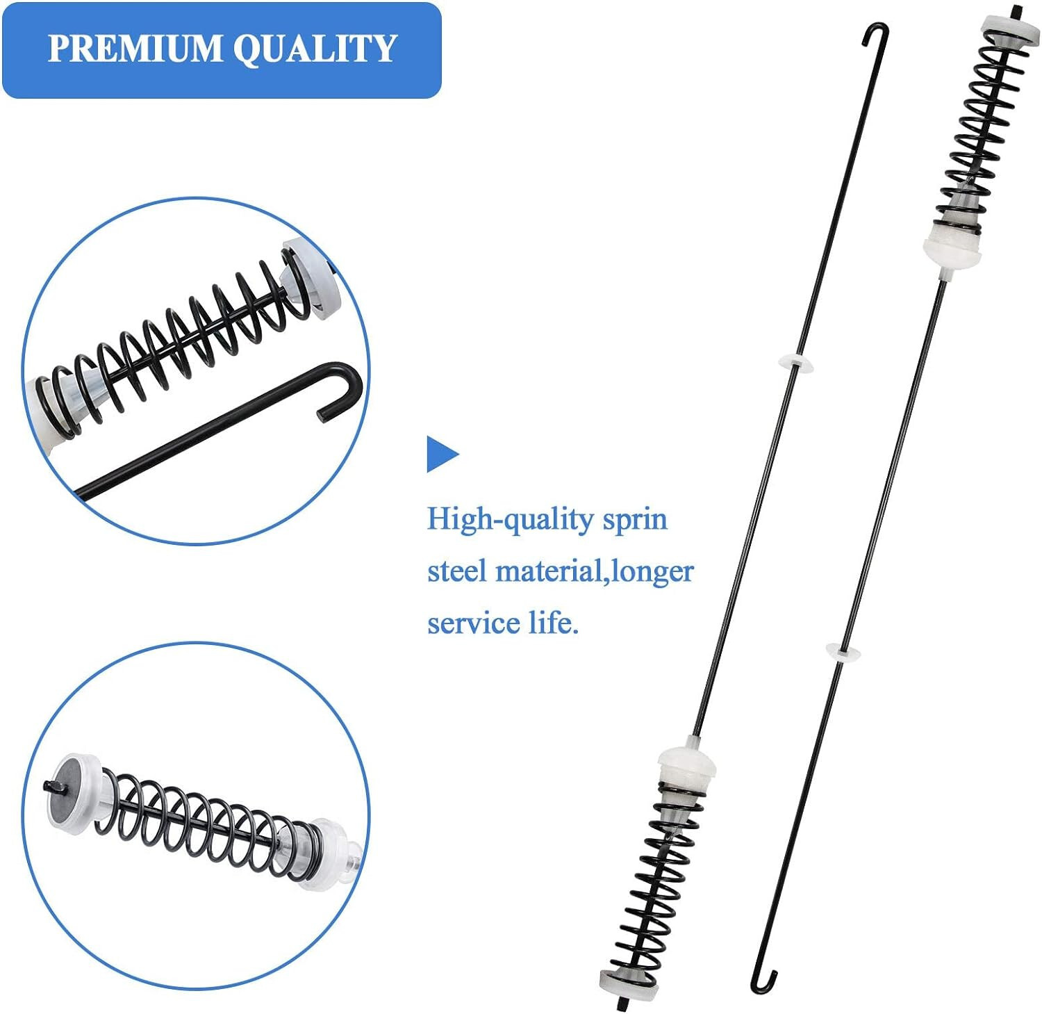 4-PCS Suspension Rods Kit for Whirlpool WTW4800BQ0 WTW4800BQ1 WET4027HW0 gallery
