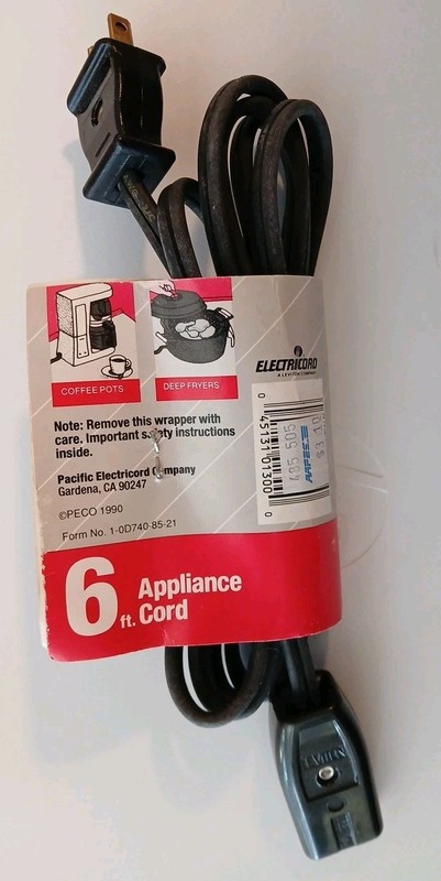 LEVITON 6’ Black Plug Small Appliance Power Cord 2 Prong Polarized A-2275-006-BL gallery