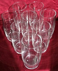 12 Ounce Set Of 8 Footed Drinking Glasses Unbranded 5¼”H × 2¾”W Clear Glass MINT