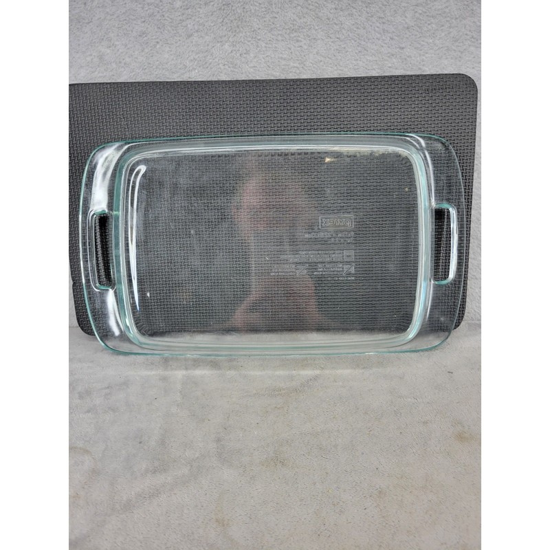 Pyrex 9.5x16 Clear Glass Baking Dish 3qt 2.8L Rectangular Casserole Pan USA C233 gallery